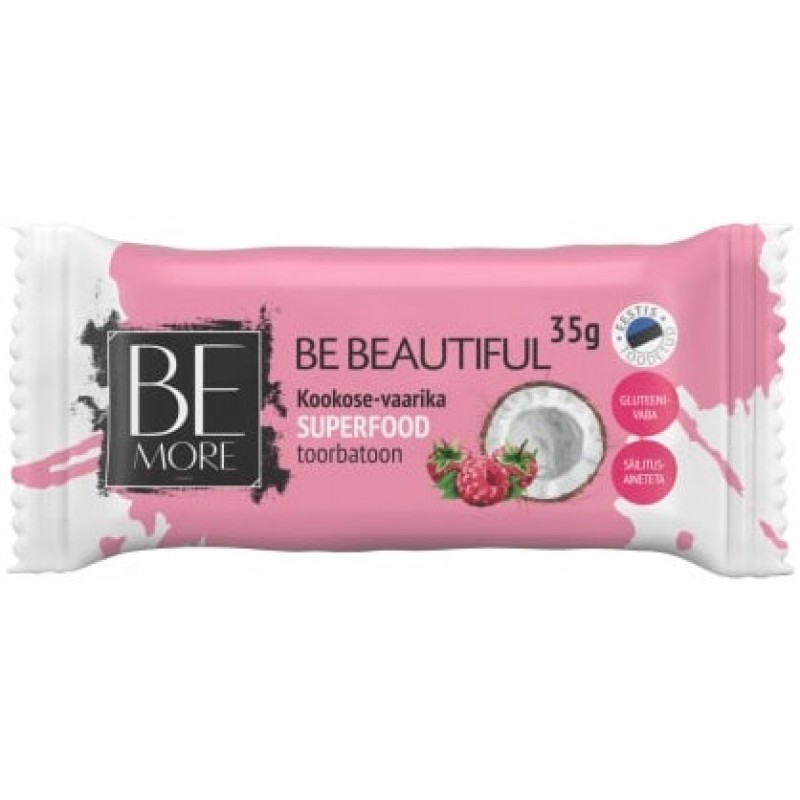 Be more Be Beautiful kookose-vaarika superfood toorbatoon 35 g